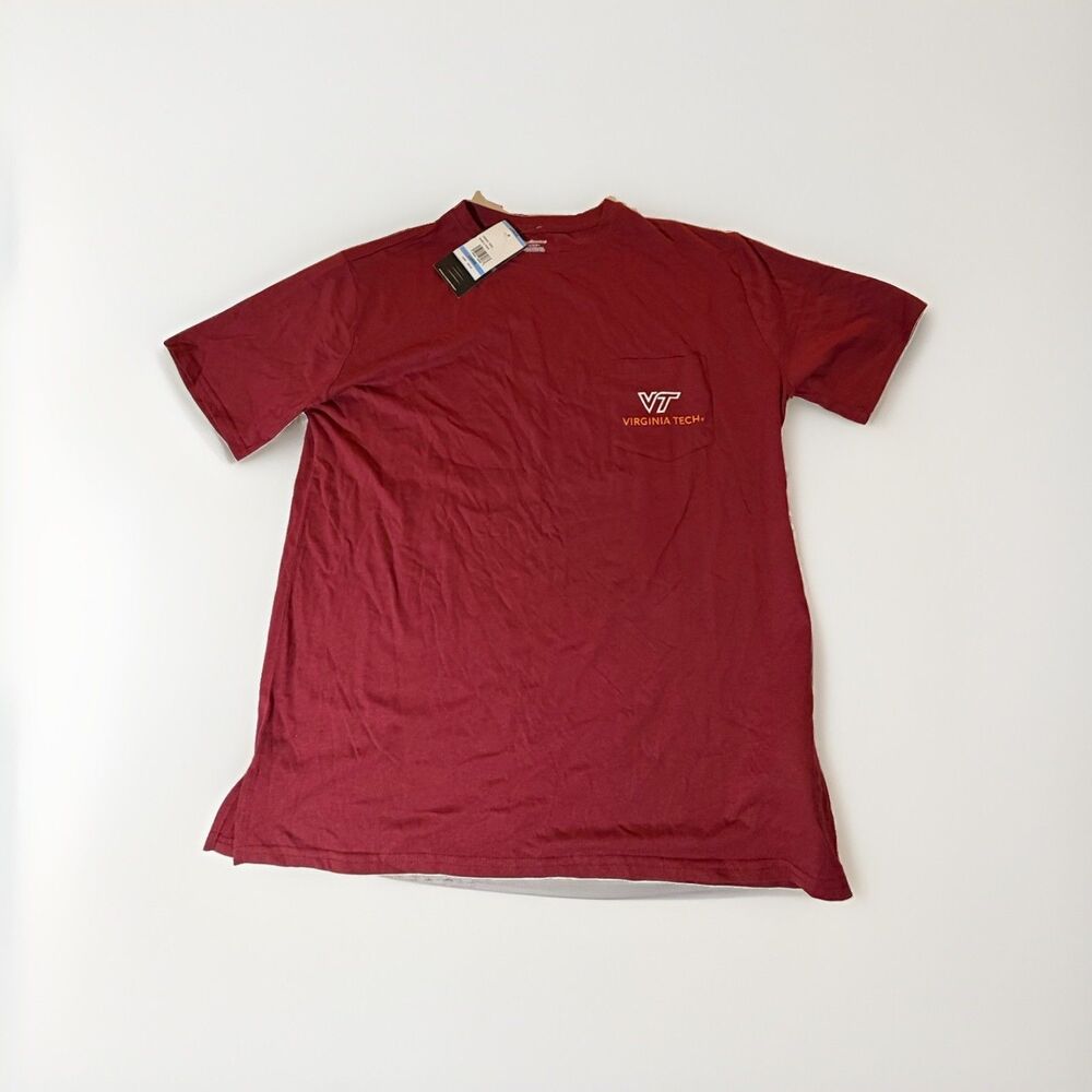 NWT Virginia Tech Hokies Pocket T-Shirt Men’s Large Maroon VT NCAA Tee